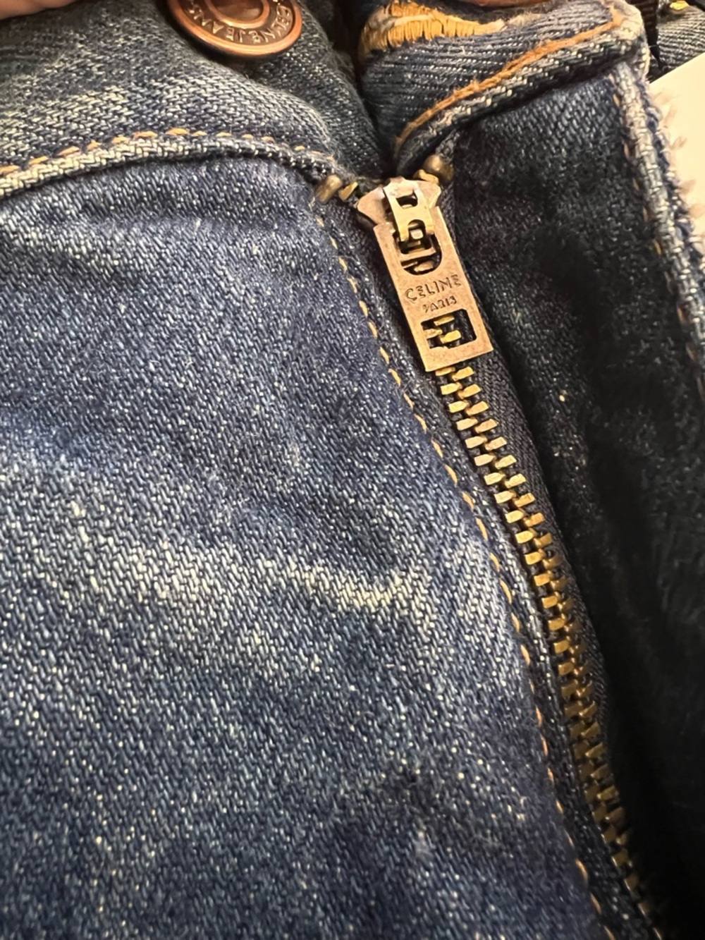 Celine Triomphe Chain Detail Jeans – Gold Chain Waist – Designer Denim - Picture 4 of 15